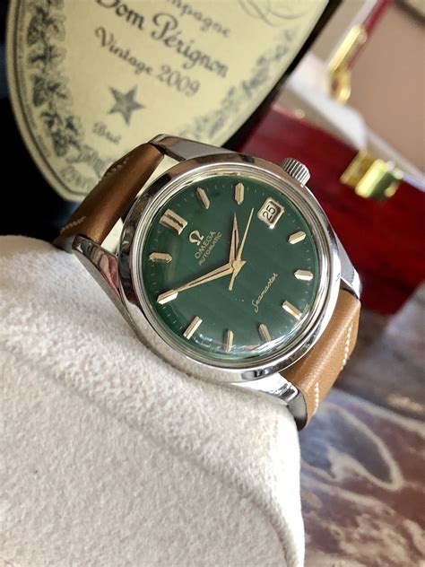 omega watch green dial square face vintage|vintage omega watch counterfeit.